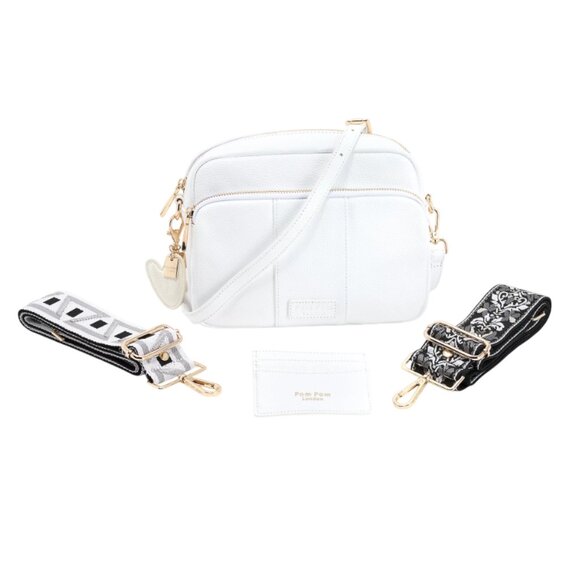 Pom Pom London Original Plus Leather Crossbody Bag w/ Accessories0295